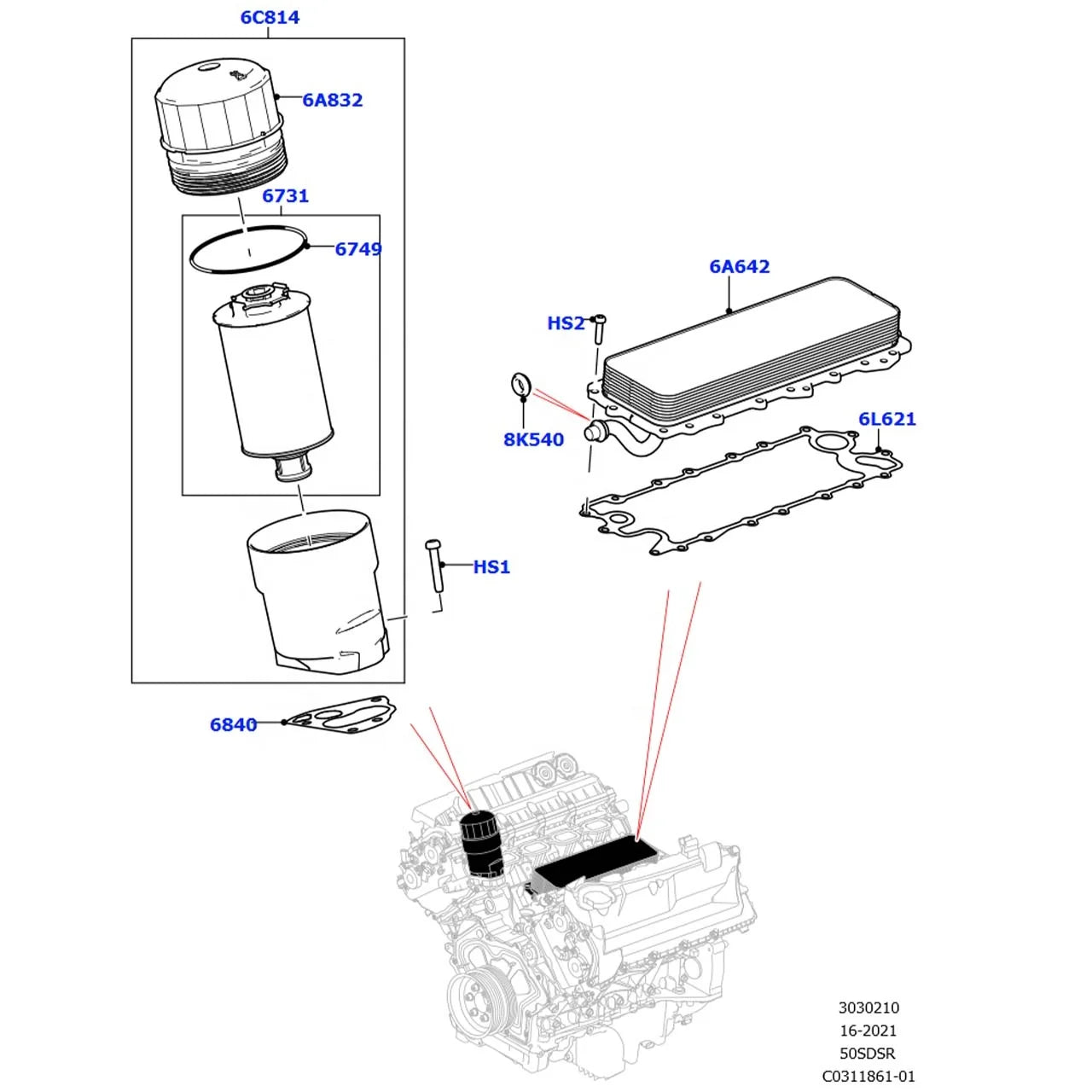 LR011279 Engine Oil Filter for LandRover XF XJ XK XKR XJR 5.0 3.0 Quality Parts for Your Vehicle