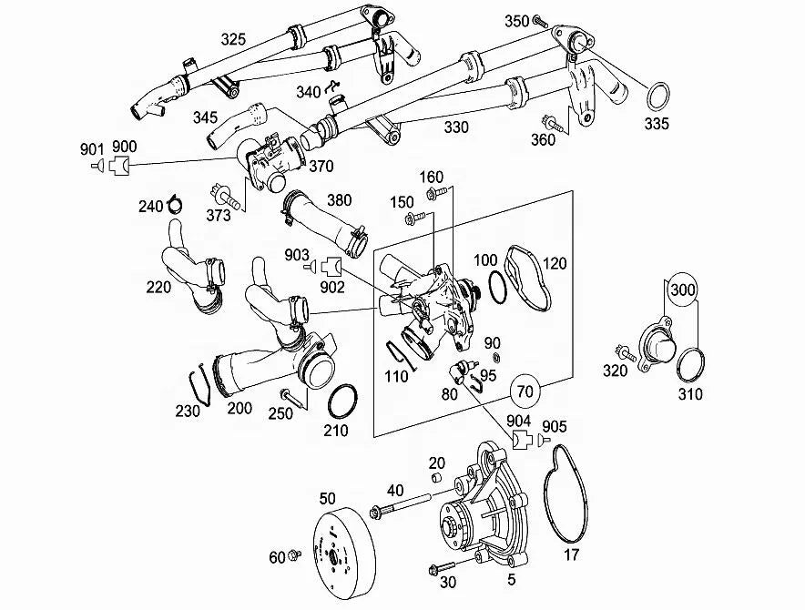 2712000315 High Quality W204 W212 C250 SLK250 Coolant Thermostat Housing for Mercedes Benz Harbor