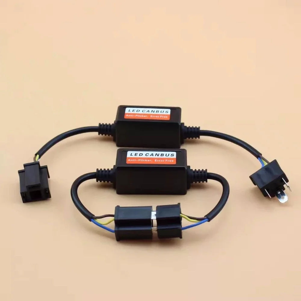 1 Pair H4 H7 9005 9006 H11 9007 LED Load Resistor Adapter Fix Hyper Flashing Blinking Canbus Error Warning Canceller Decoder
