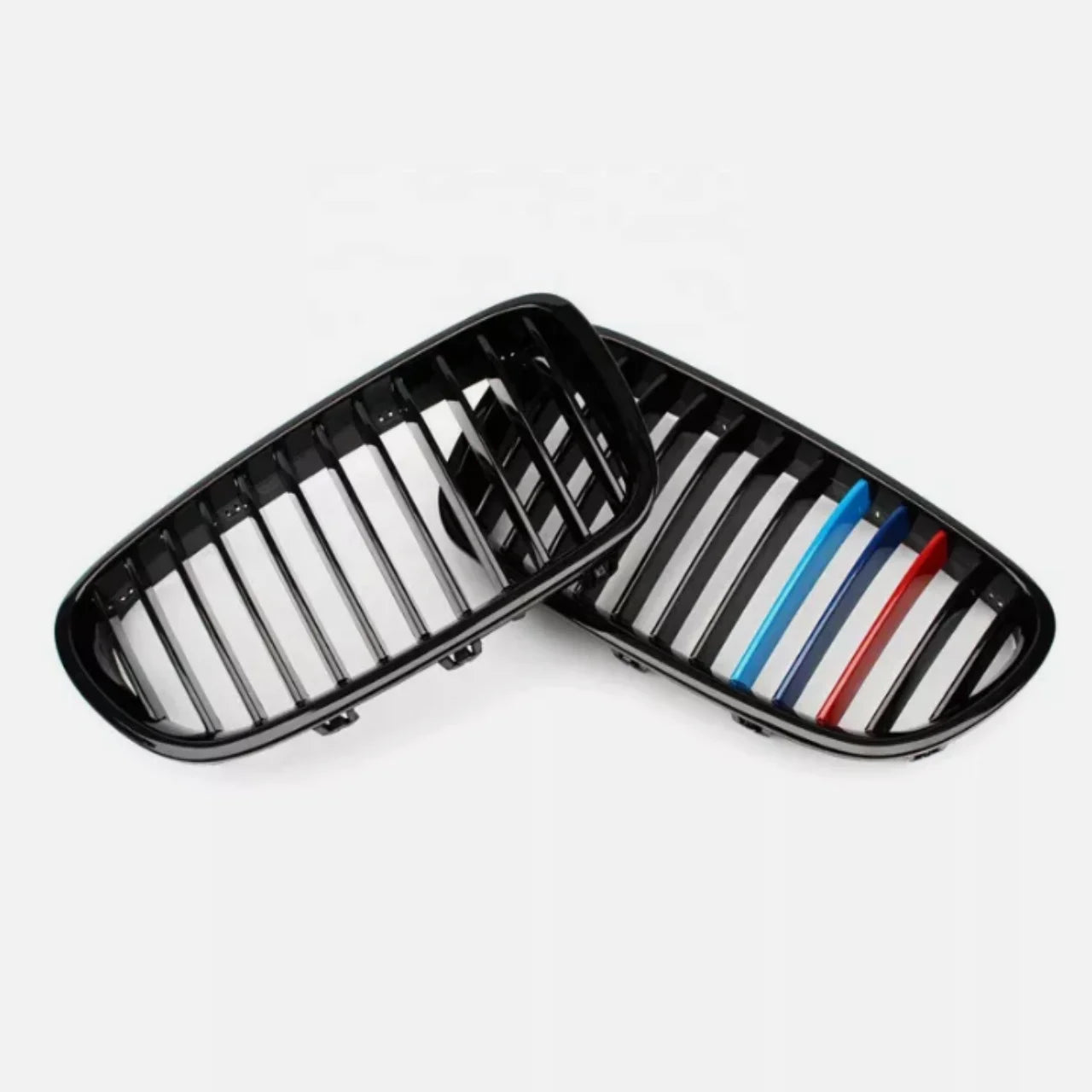 Auto Front Kidney Grill M Color Grille for BMW 5 Series F10 F11 F18 ABS Dual Slat Gloss Black 2010-2017