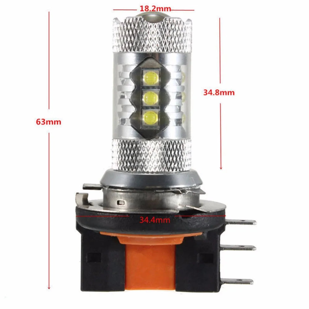 2Pcs Canbus Anti Flicker Error Free LED Bulbs H15 PGJ23T1 Super White DRL 12V 80W CREEChip fit For V W Golf 6 MK6 Transorter
