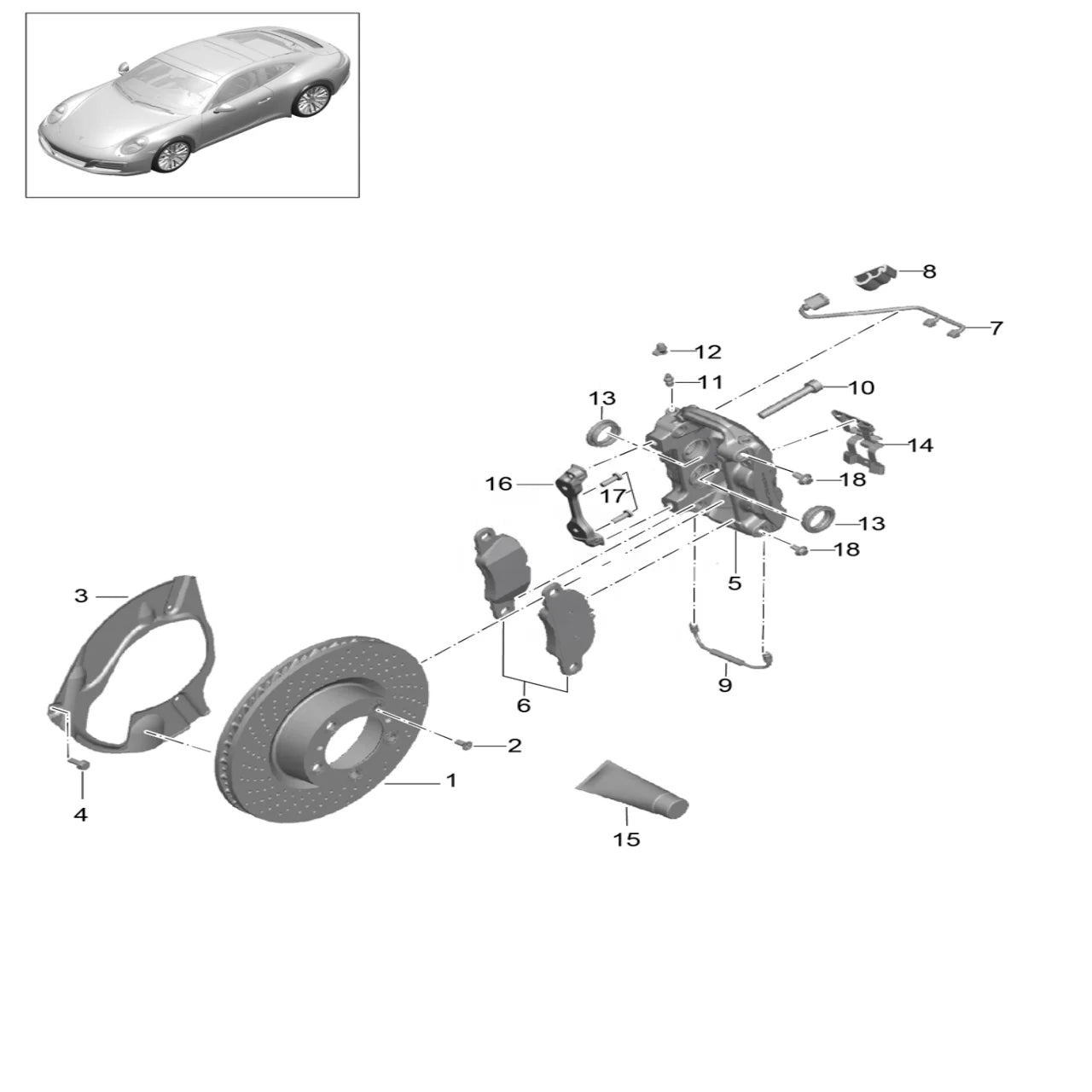 New Disc Brake Rotor for SHW Performance PFR49902 for Porsche 911 C2S/C4S (991.2) 17-19 9P1615302