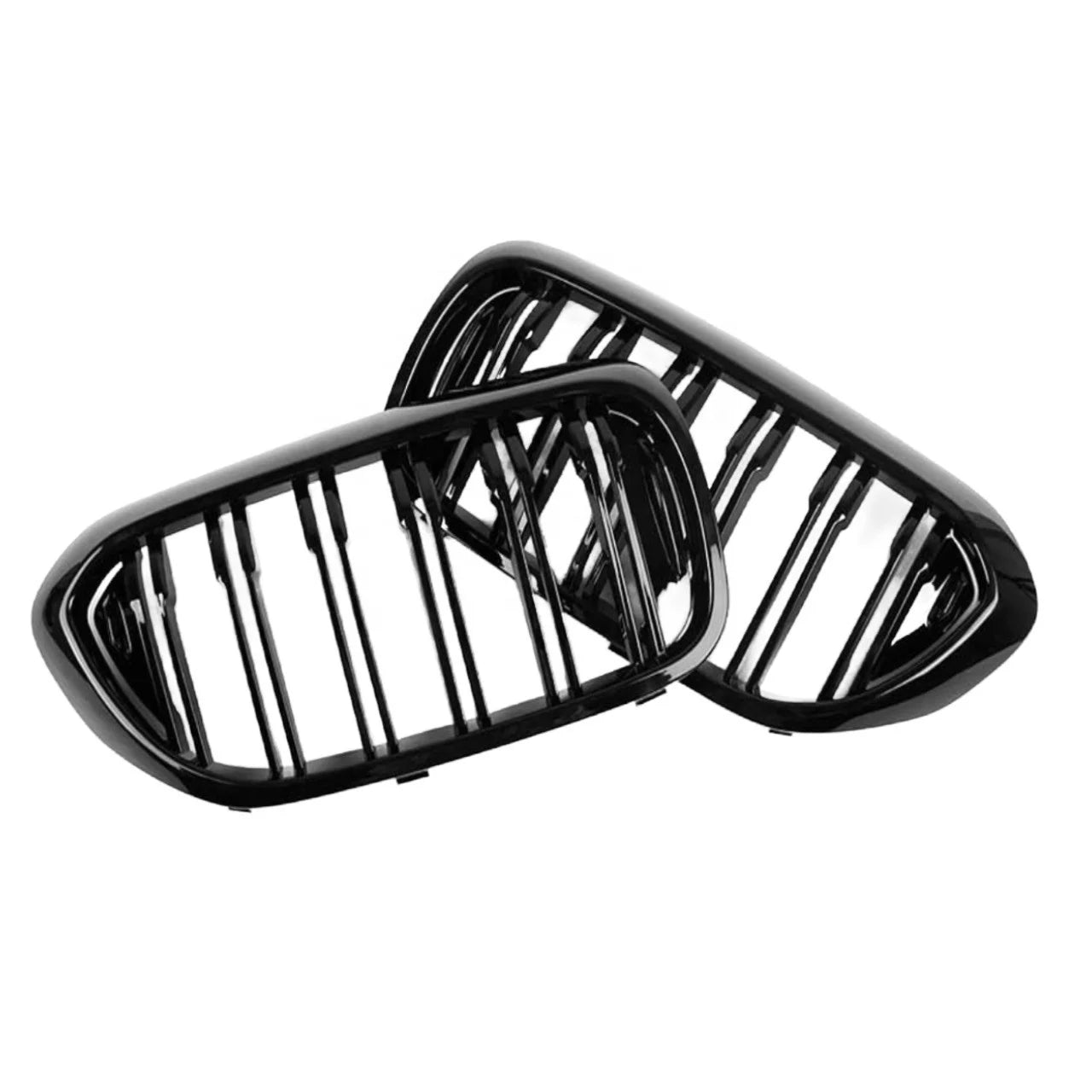 Black Kidney Single Slats Compatible for BMW 5 Series 2017- 2020 ABS Gloss Matte Black Kidney Gril