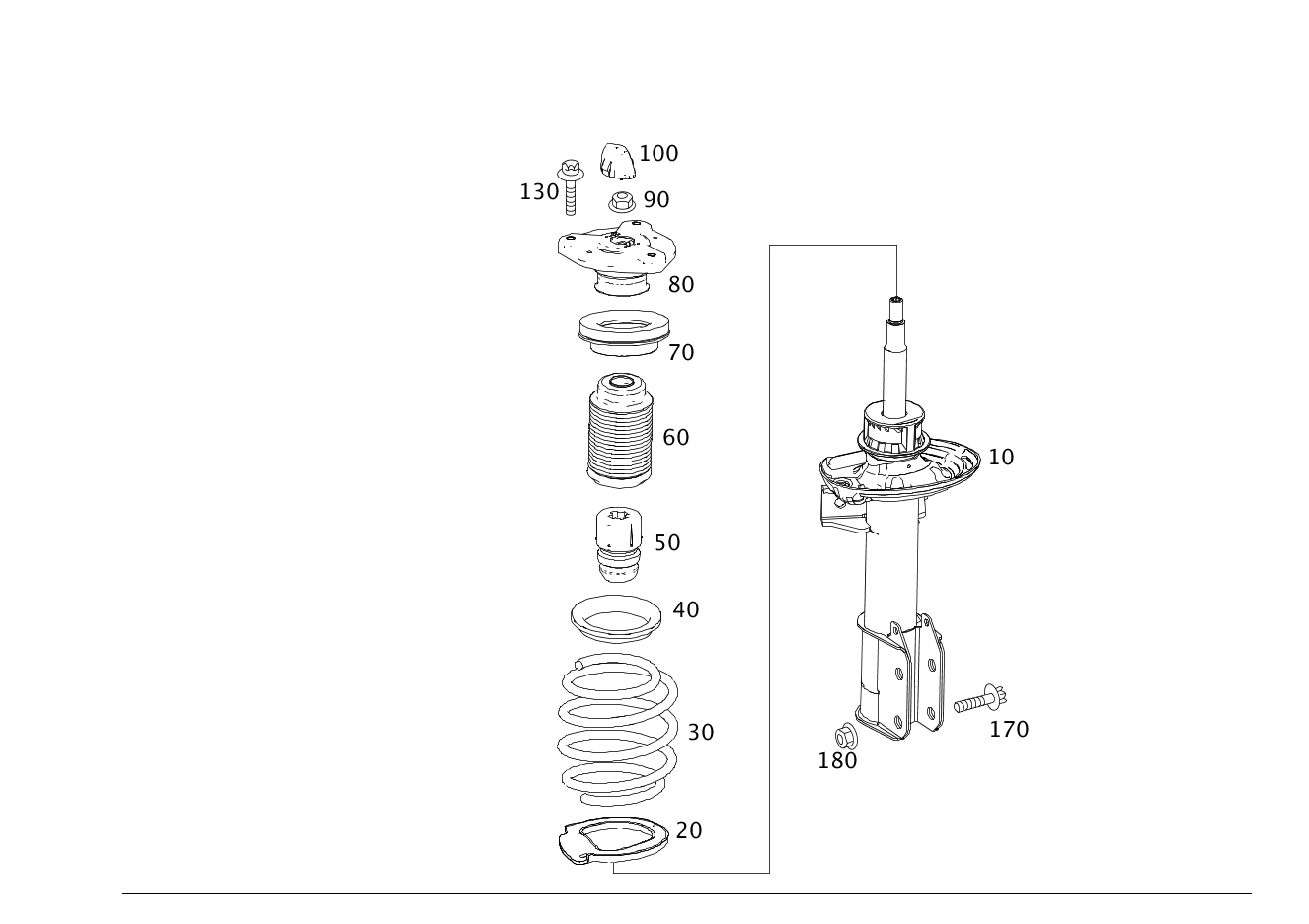 OE 2043231700 Front Shock Absorber for Mercedes Benz Glk-class X-204 Shock Strut Suspension Damper