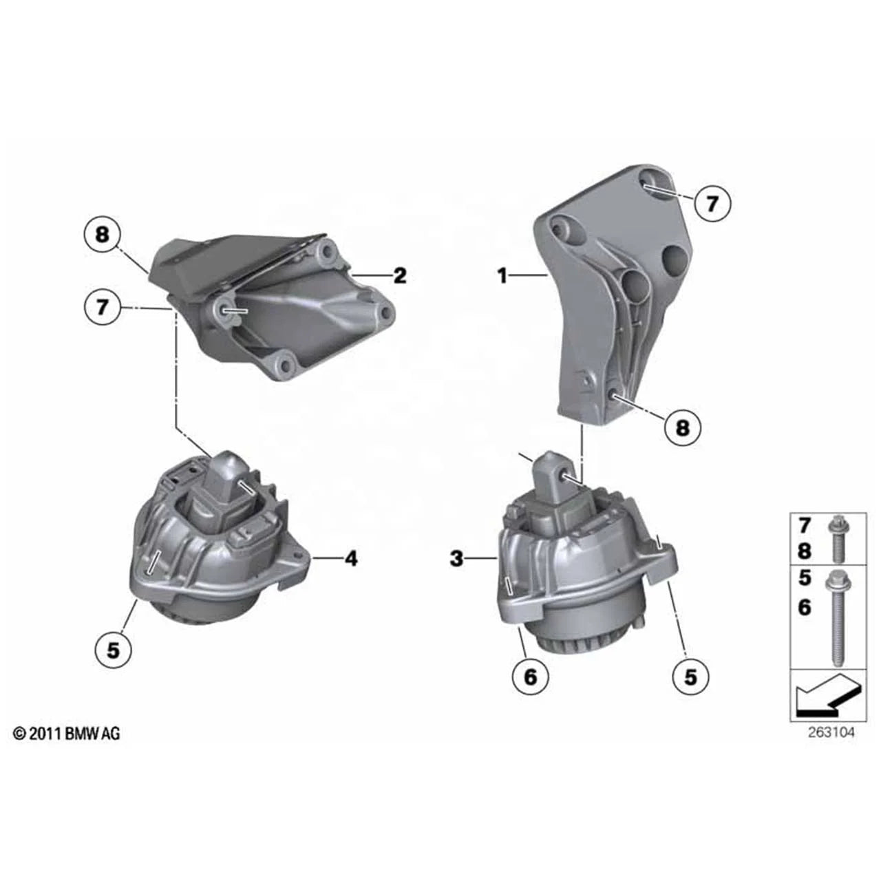 Auto Spare Parts 22117935149 Car Engine Mount for BMW 5 Series F10 F18 High Quality New Engine Mount