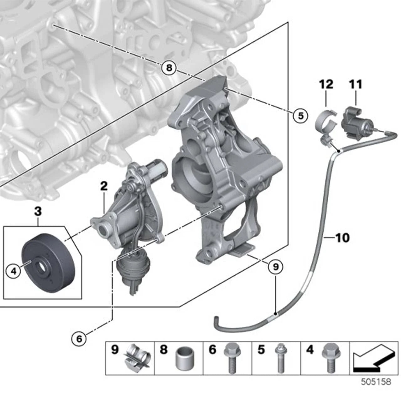 OEM Quality Water Pump 11518638026 for BMW Car Parts F20 F21 F35 G30 G38 G11 G12 B48 B46