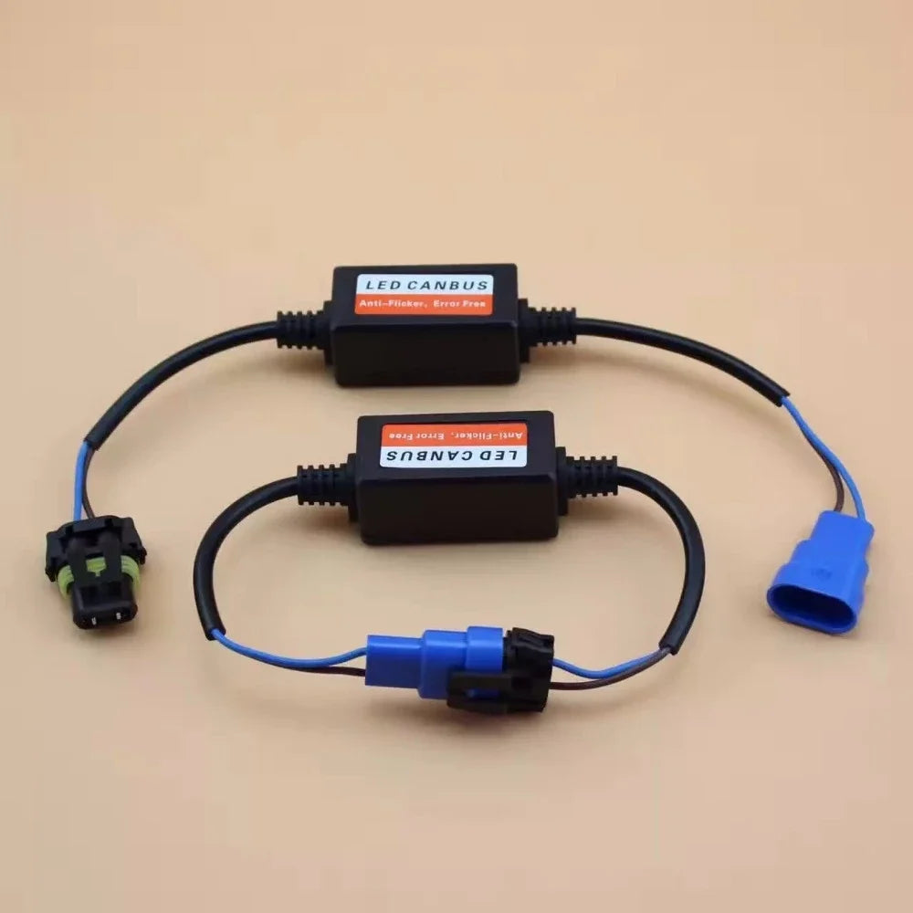 1 Pair H4 H7 9005 9006 H11 9007 LED Load Resistor Adapter Fix Hyper Flashing Blinking Canbus Error Warning Canceller Decoder