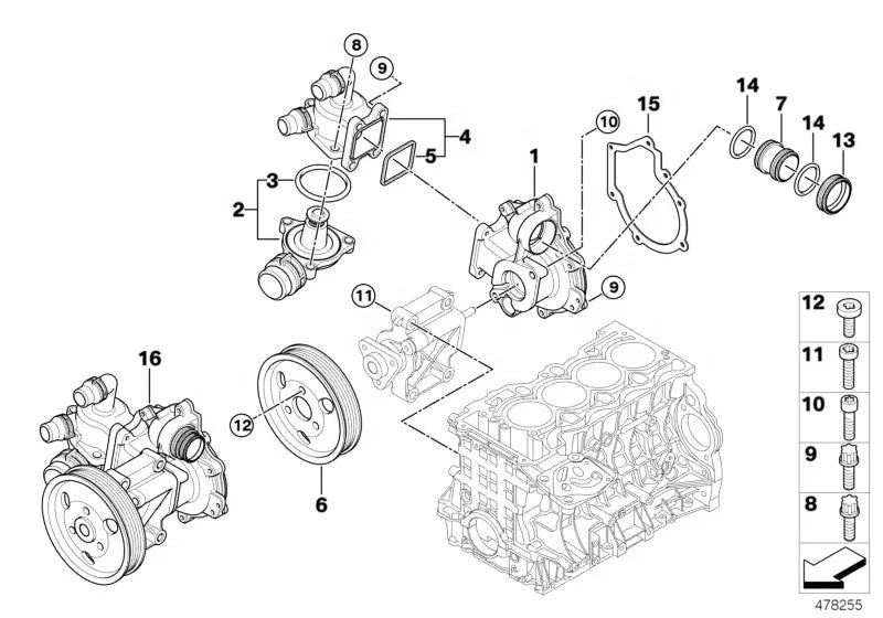 Auto Parts Engine Cooling System Water Pump for BMW E46 E81 E82 E87 E88 E90 OE 11517511221 for KS Water Pump
