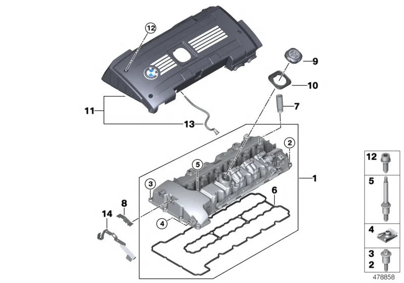OE 11127544368 Brand New Engine Valve Cover Sealing Gasket for BMW N53 E90 E91 E92 E60 F10 E63 for CORTECO