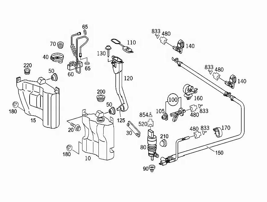 Genuine New OE 2108690821 for Continental Windshield Washer Pump for Mercedes Benz C220 CL500 CLS550 E300 G500