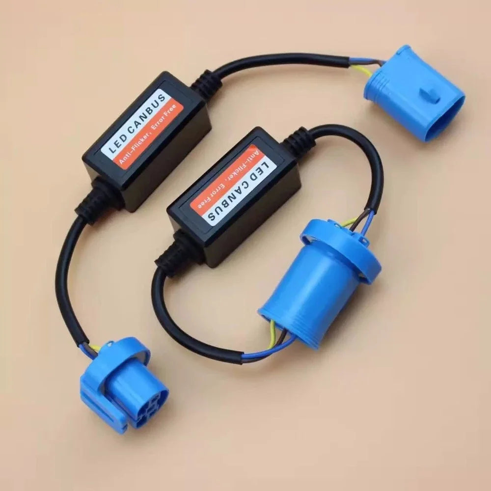 1 Pair H4 H7 9005 9006 H11 9007 LED Load Resistor Adapter Fix Hyper Flashing Blinking Canbus Error Warning Canceller Decoder