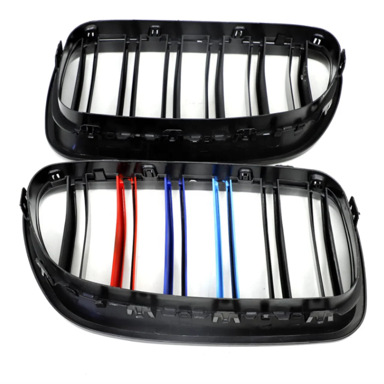 Auto Front Kidney Grill M Color Grille for BMW 5 Series F10 F11 F18 ABS Dual Slat Gloss Black 2010-2017