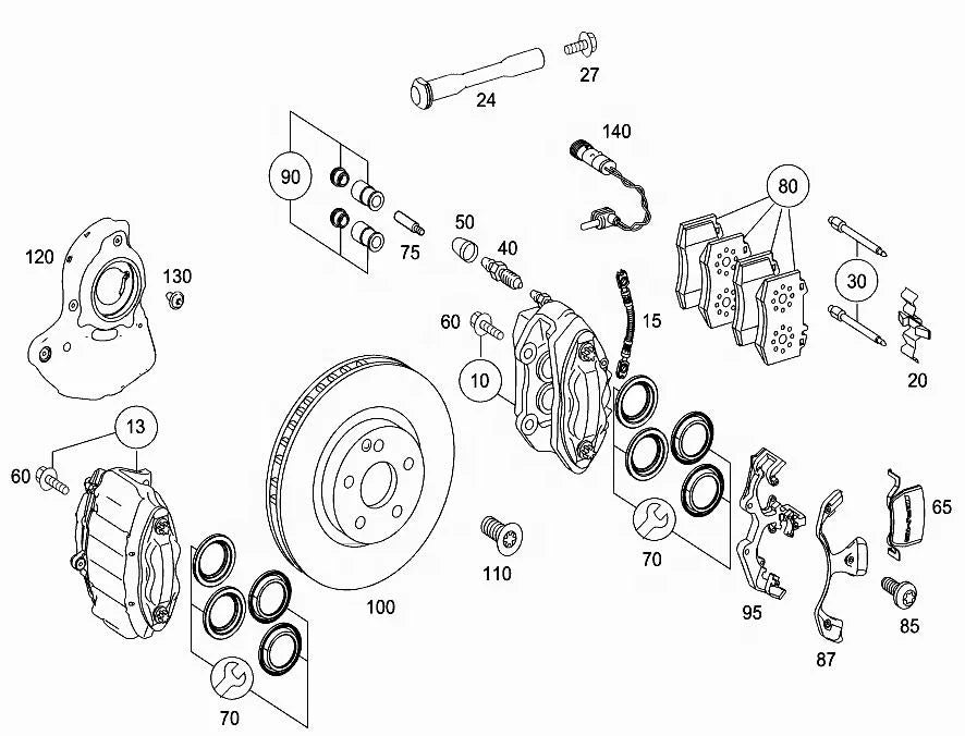 Genuine New W221 Front Brake Disc for Mercedes Benz W221 S350 S300 OE 2214211712 Car Accessories