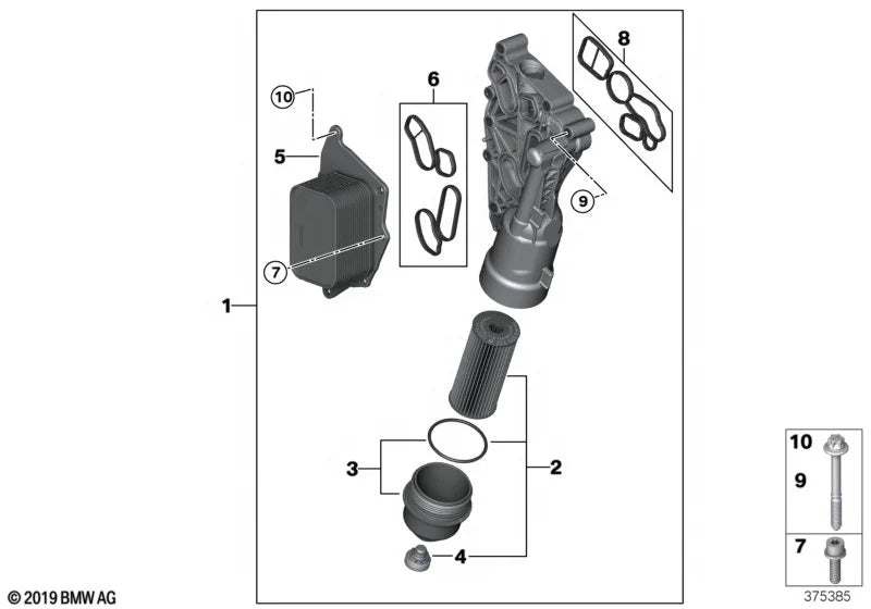 Auto Engine System 11428585235 Oil Cooler for BMW B38 B48 F49 F45 F52 for MAHLE Cooler Oil Filter