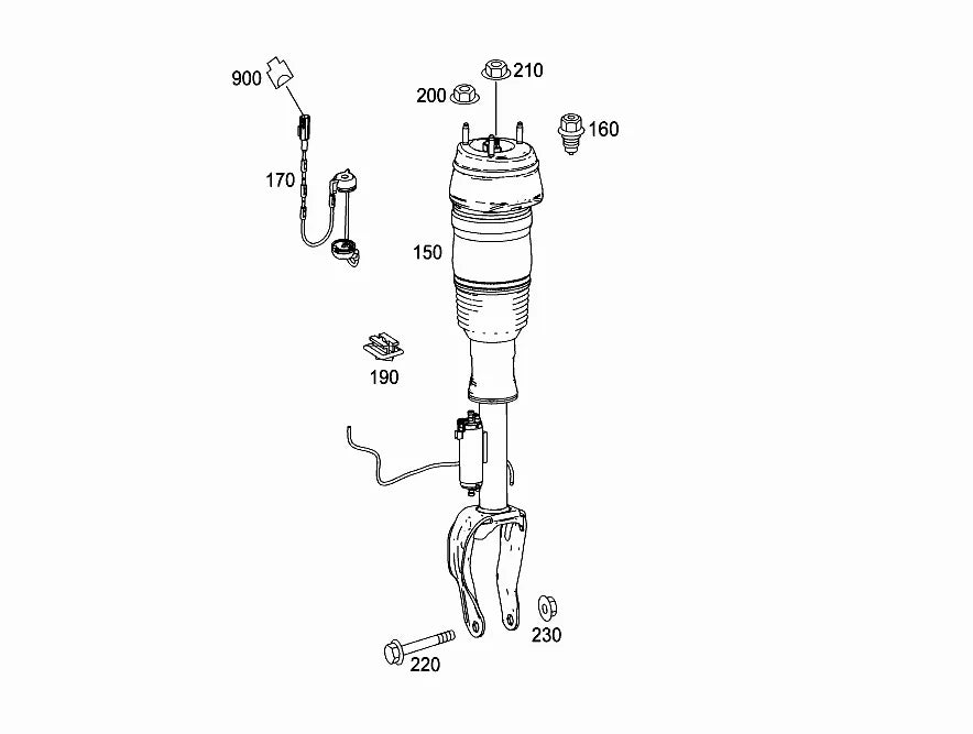 Arnott Front Air Suspension Strut for Mercedes-Benz GL350 GL450 GL550 GL63 1663202613 Air Suspension Shock Strut Front Right
