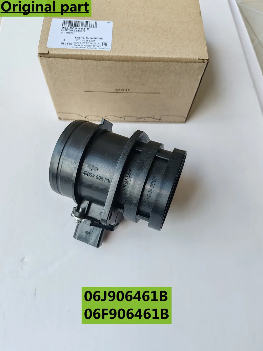 OEM Mass Airflow Sensor MAF For Audi A3 TT VW Jetta Golf Passat Tiguan Eos 06J906461B, 06F906461B, 06J 906 461 B, 06F 906 461 B