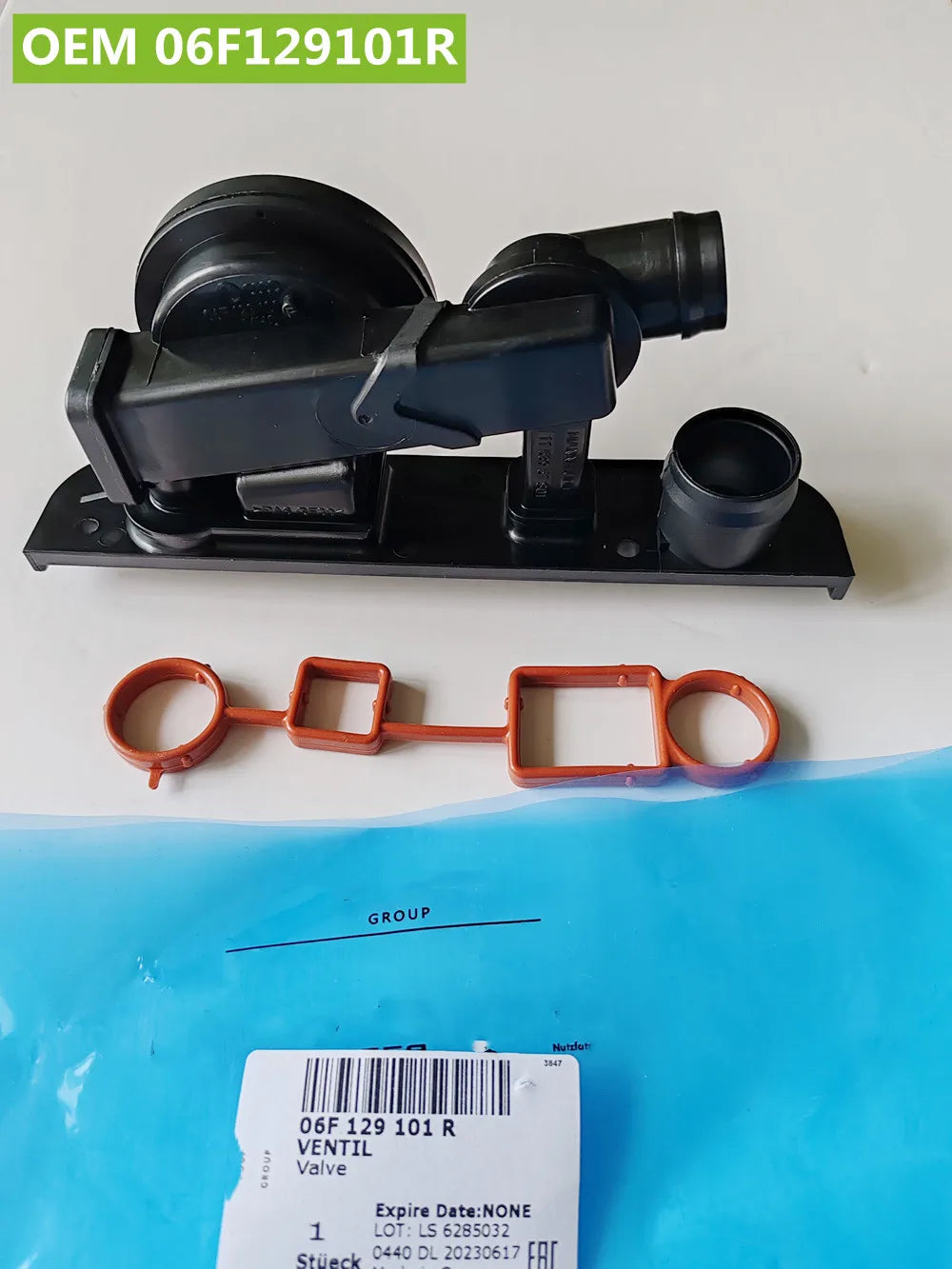 OEM DE 06F129101R PVC Engine Crankcase Vent Valve With Breather Gasket for Audi A3 S3 A4 A6 2.0 TFSI TT VW Mk5 Mk6 Golf BPY BWA
