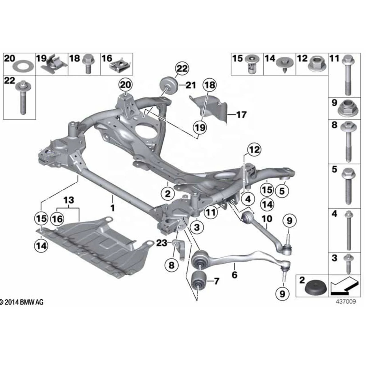 High Quality Front Left Lower Control Arm Suspension System 31126855741 Steel and Aluminium for BMW F20 F30 F35 Cars