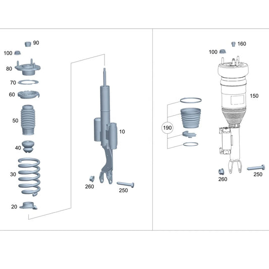 High Quality New Hydraulic Front Shock Absorber for Mercedes Benz W205 2053200130 Shock-absorber Strut