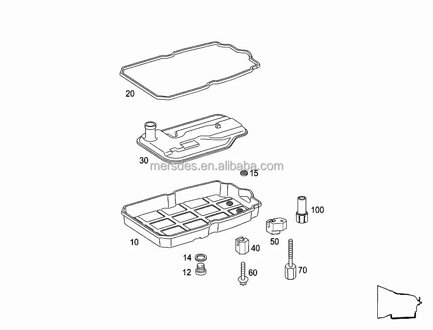 2222772000 2222772800  Auto Parts Engine Systems Automatic Transmission Oil Pan Sump Filter for -Benz W212 W220 W221