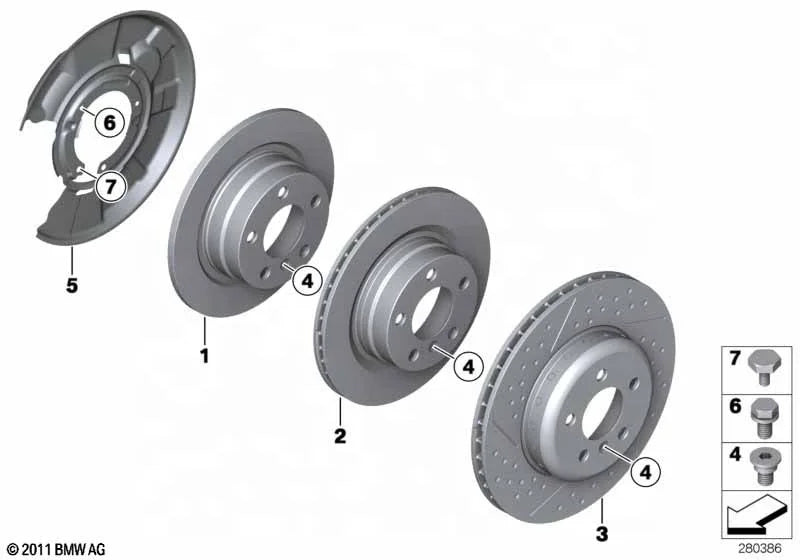 New OE 34216864900 for BMW F30 F31 F32 F34 F80 F82 Rear Brake Disc Harbor Brake Discs 300 X 20mm