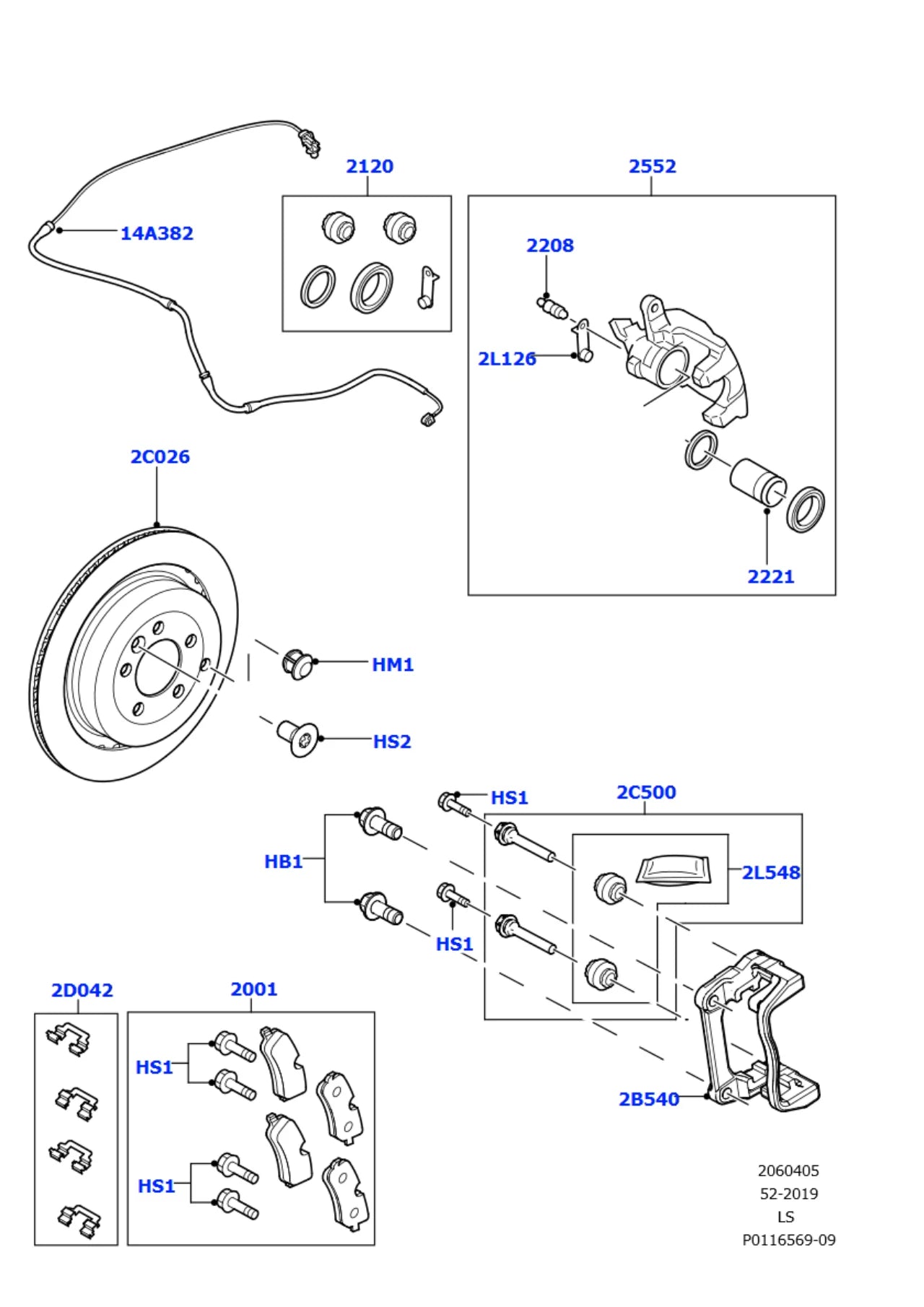 Auto Spare Parts Brake Pad LR019627 for Land Rover Discovery 3 4 for ATE Rear Brake Pad
