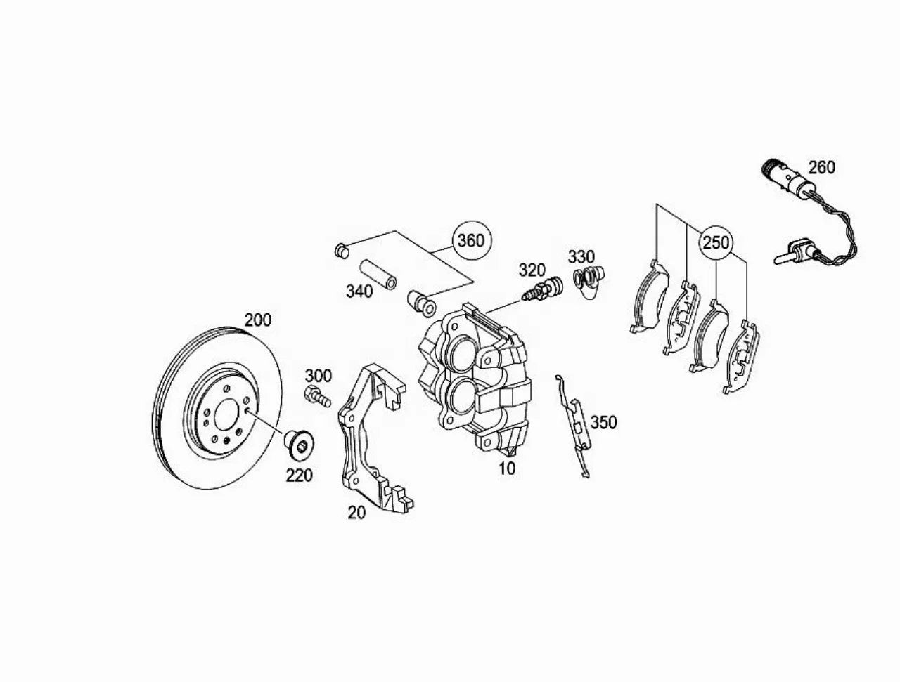 New OE 1645401017 Brake Pad Wear Sensor for Mercedes Benz W164 W251 W639 Brake Sensor Wire