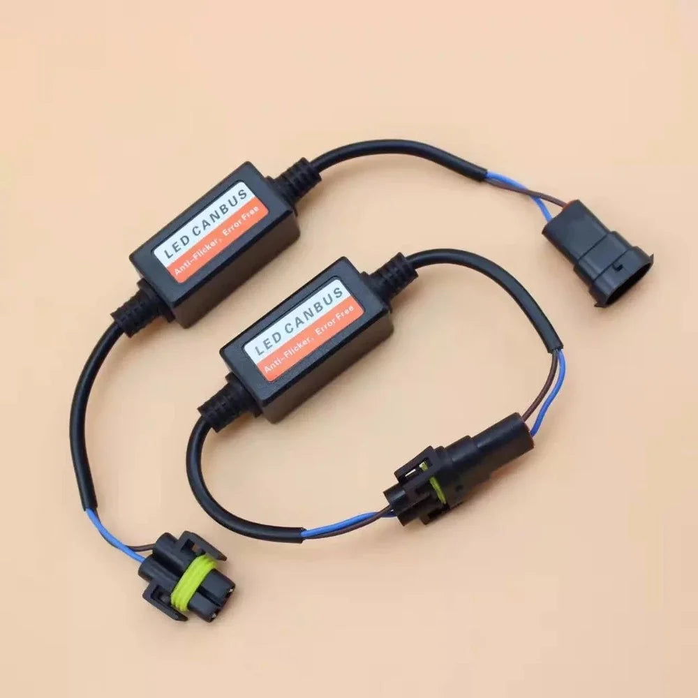 1 Pair H4 H7 9005 9006 H11 9007 LED Load Resistor Adapter Fix Hyper Flashing Blinking Canbus Error Warning Canceller Decoder