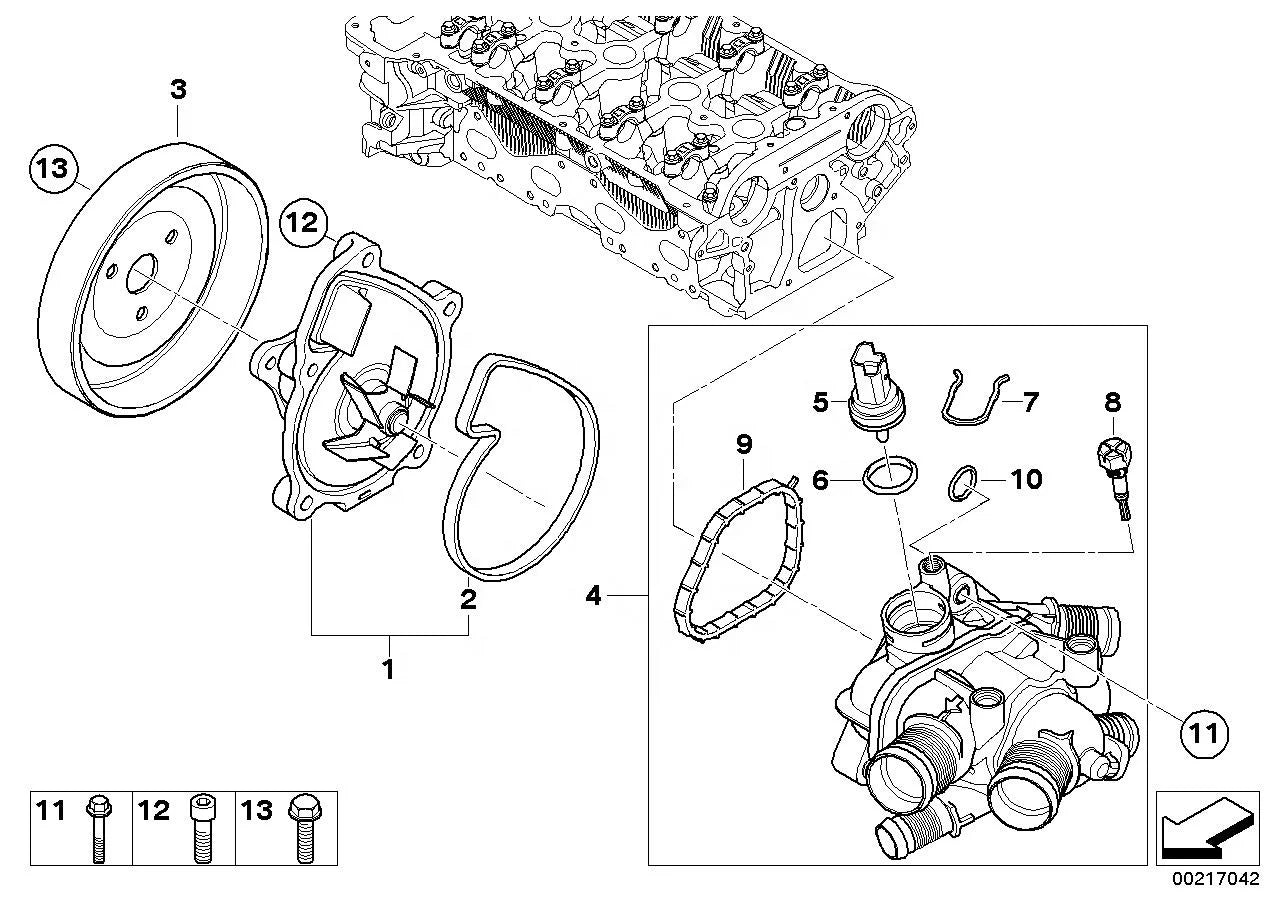 Auto Engine Cooling Assembly Water Pump 11517648827 for BMW  Mini Cooper R55 R56 R60 1.6L Pierburg Water Pump