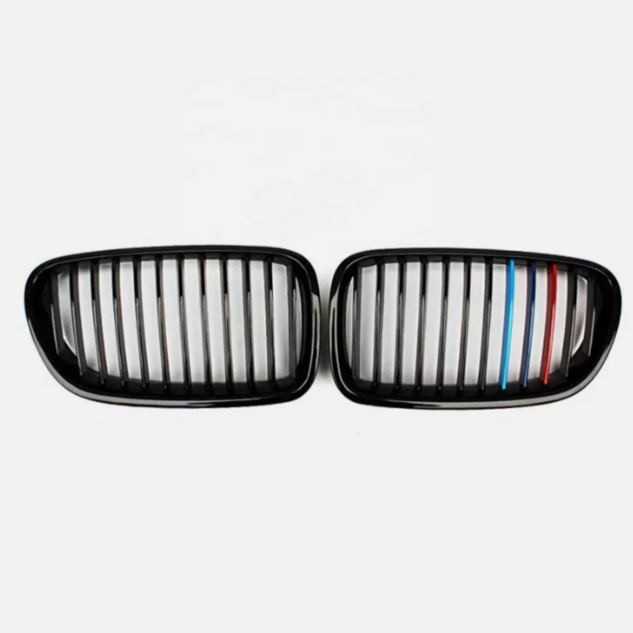 Auto Front Kidney Grill M Color Grille for BMW 5 Series F10 F11 F18 ABS Dual Slat Gloss Black 2010-2017