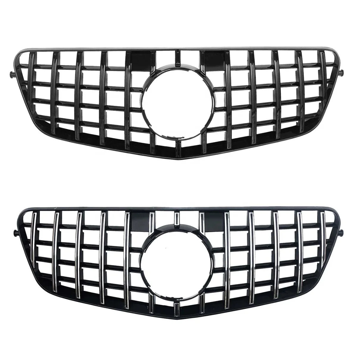 GT Style Front Grille for Mercedes Benz E-class W212 ABS Material Black Silver Grille 2009-2016