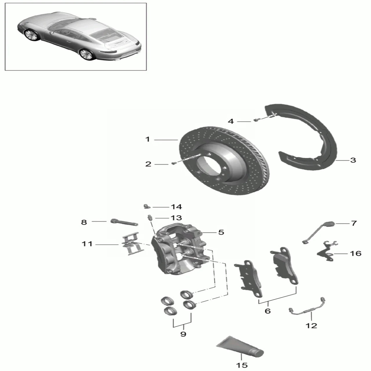 99135240200 Rear Brake Disc for Porsche 911 Carrera Carrera 4 (991.1) 11-16 for SHW Brake Disc