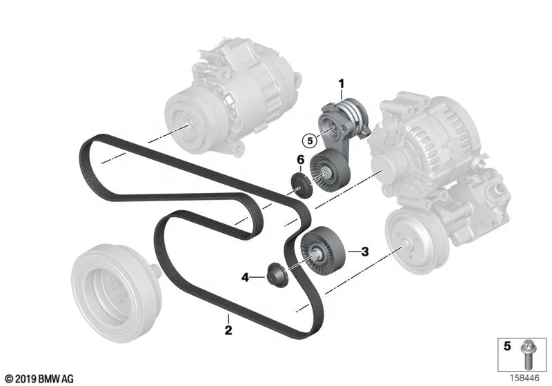 11288620022 High Quality Belt Tensioner Pulley Kit 8PK1786 for BMW F10 528i Drive Belt Tensioner Kit for INA