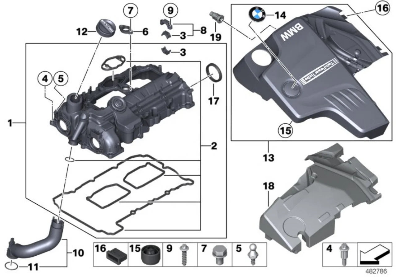 High Quality Valve Cover Gasket Kit 11127588418 for BMW X1 F20 F21 X3 F30 F31 Z4 320i 328i 520i 528i 2011-2018