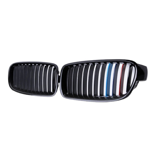 ABS Modified Double Slats Gloss M Color Grills Fit for BMW 3 Series F30 F31 F35 2013-2019