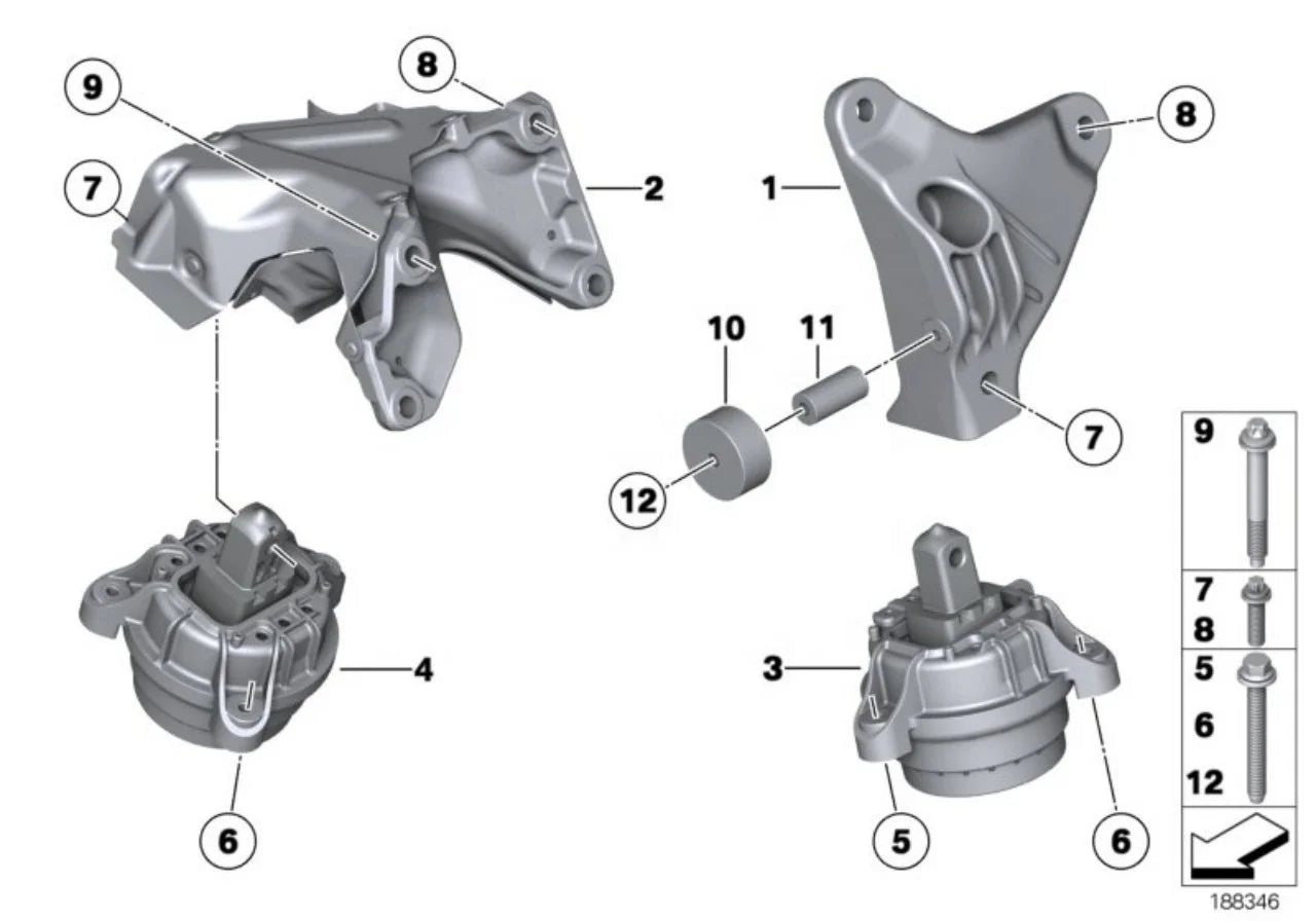Auto Engine System Engine Mount 22116777365 for BMW 7 Series F01 F06 F13 F10 F07 Engine Mount