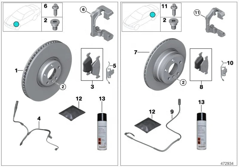 New Brake Pad Wear Sensor for BMW F12 F13 F10 F18 34356791962 915mm for ATE  Rear Brake Pad Wear Sensor