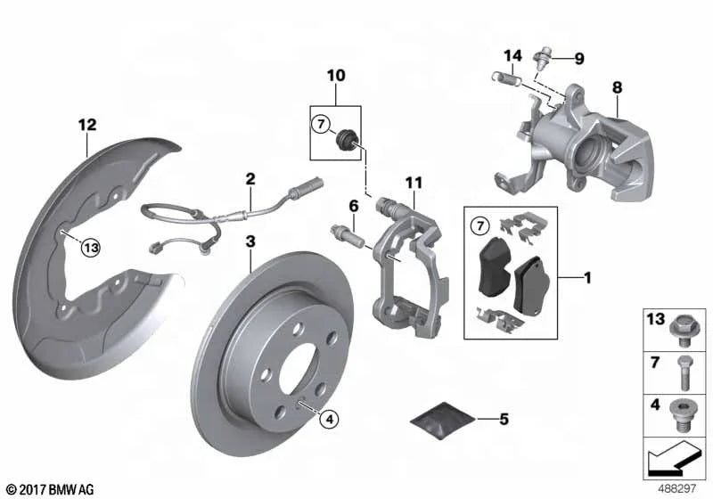 High Quality Rear Brake Pad Set for BMW Mini Cooper F55 F56 F57 OE 34216885529 Harbor Brake Pad