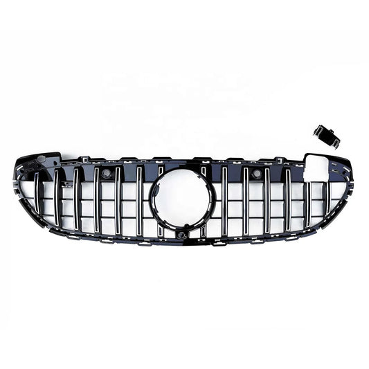 Black Silver GTR Style Front Grille for Mercedes Benz C Class W206 2022+ with Camera Made of ABS Material