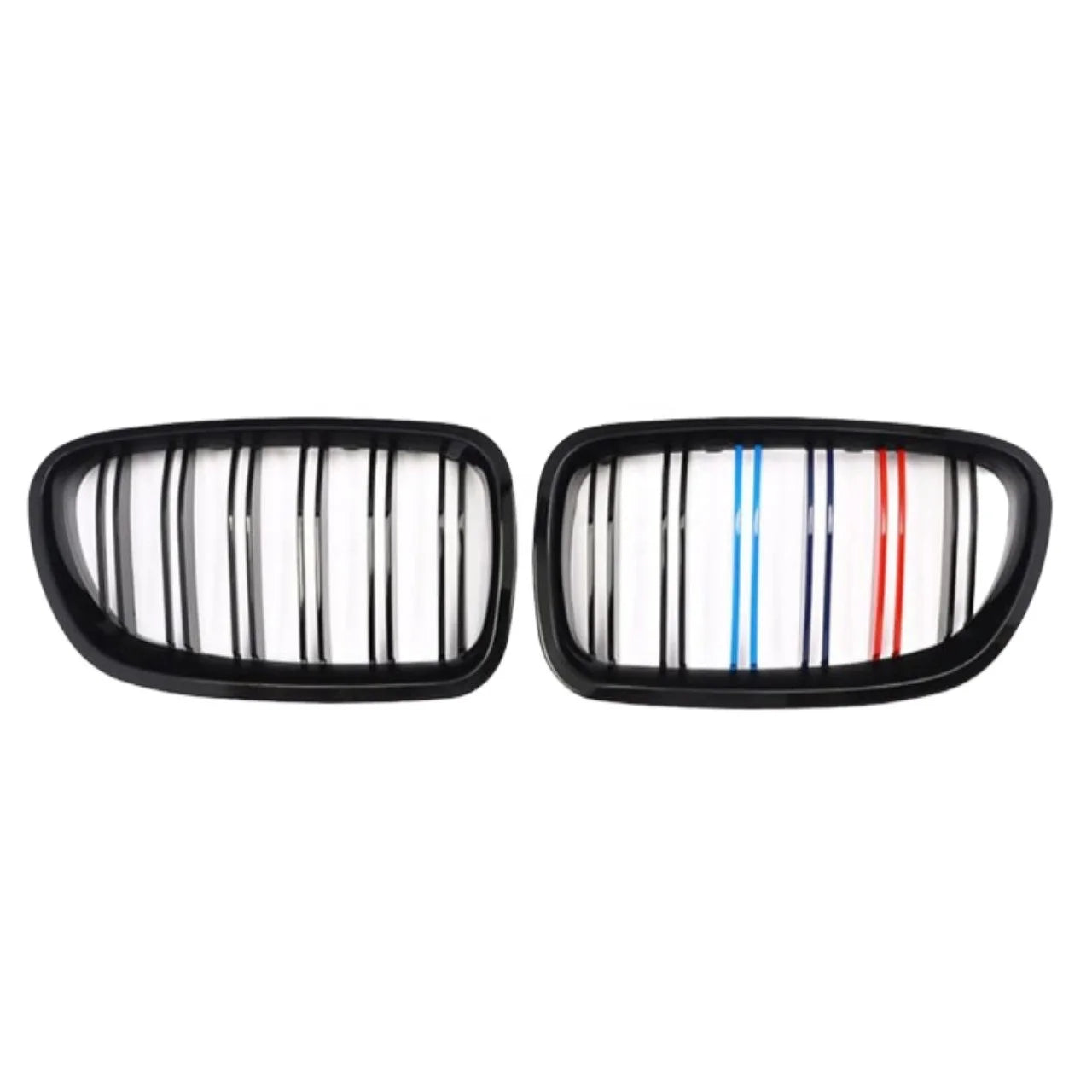 Auto Front Kidney Grill M Color Grille for BMW 5 Series F10 F11 F18 ABS Dual Slat Gloss Black 2010-2017