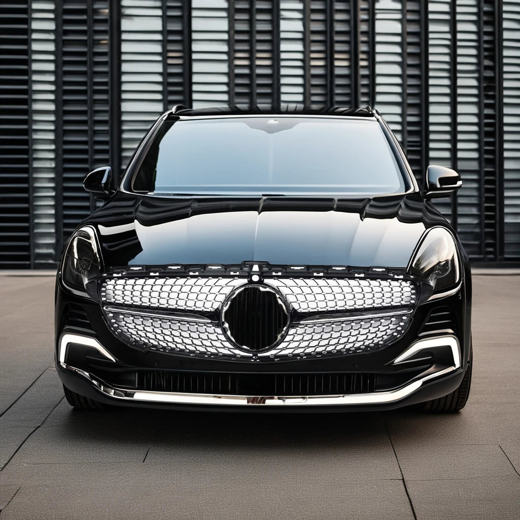 W205 Front Diamond Grille With/without Camera Hole for Mercedes Benz W205 C CLASS 2015-2018 Black Silver C205