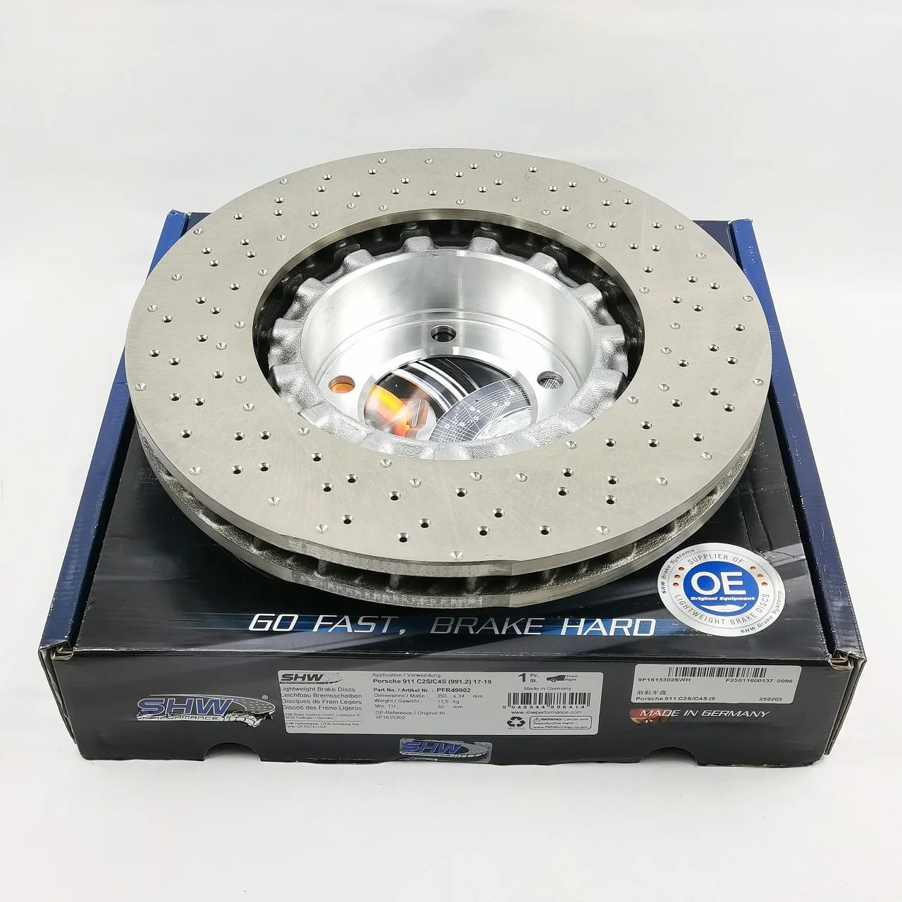 New Disc Brake Rotor for SHW Performance PFR49902 for Porsche 911 C2S/C4S (991.2) 17-19 9P1615302
