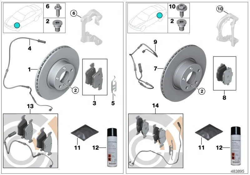 OE 34216862202 New Brake Pad Set for BMW 5 Series X3 X4 I8 F10 F25 F26 E89 for Rear Brake Pad