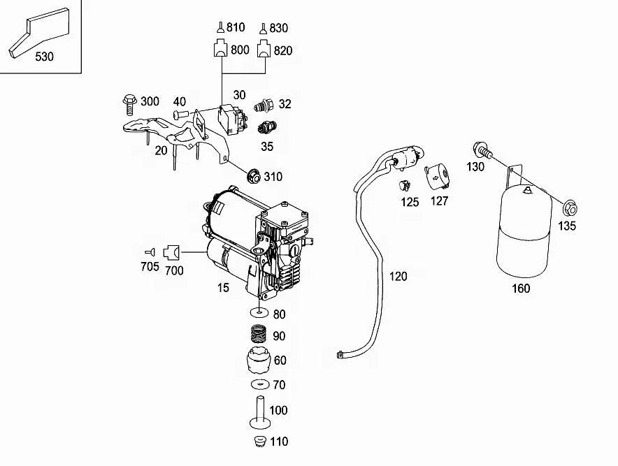 Genuine 2513202704  Air Compressor for Mercedes Benz W251 ML350 R63 AMG R350 R500 R320 R Class Harbor