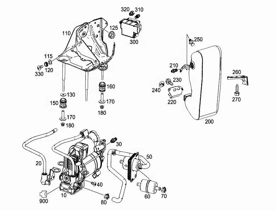 Genuine Air Suspension Compressor Pump for Mercedes Benz S-Class W222 Air Pump OE 0993200104 Harbor