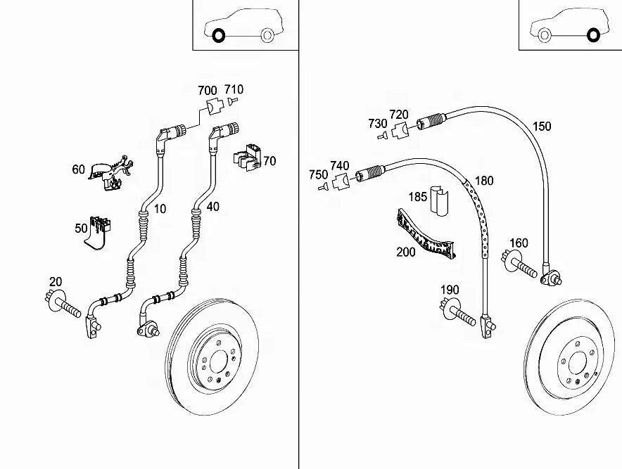 Hot Selling ABS Wheel Speed Sensor 2519055700 for Mercedes Benz W251 R320 R350 R500 ABS Sensor