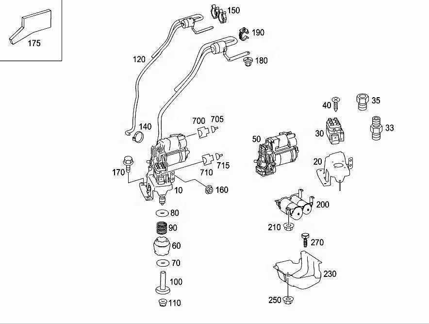 1643201204 Suspension Air Suspension Compressor Pump for Mercedes Benz Air Suspension Pump W164 for Continental