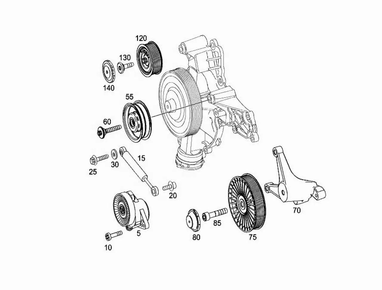 2722000270 Belt Tensioner Assembly for Mersdes Benz M272 M273 C CLK E G GL C230 C280 C300 C350 CLK350 for INA