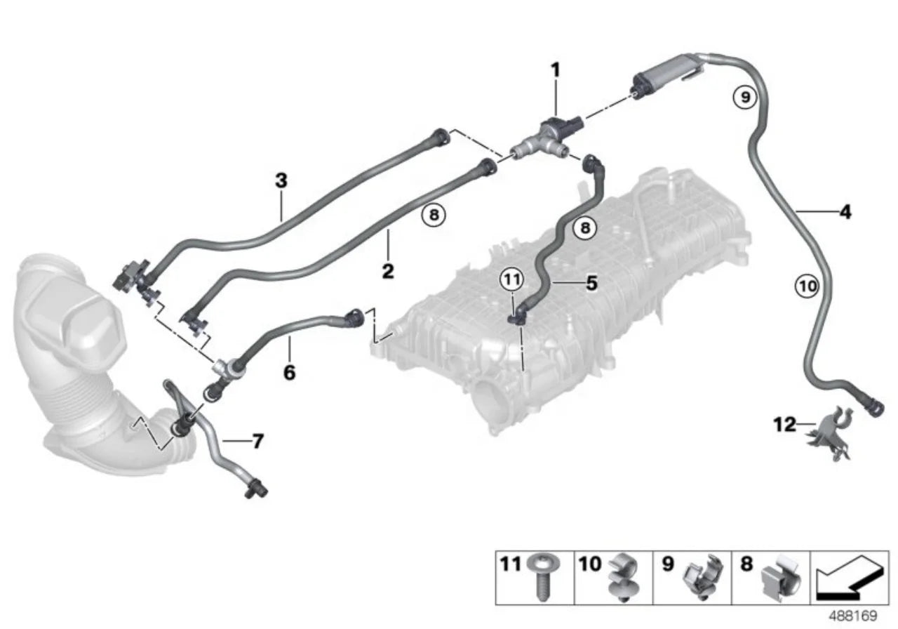 Auto Engine Parts Fuel Tank Breather Valve For BMW F20 F22 F30 F32 330i 440i X5 X6 2.0 3.0 13907643106 Harbor