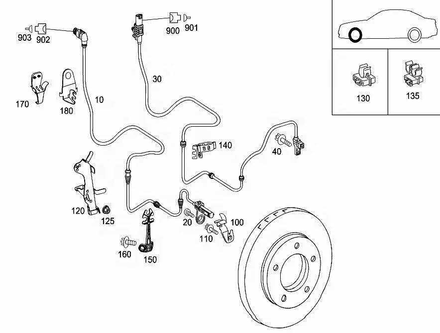 New ABS Sensor 2219057400 & 2219050201 for ATE ABS Wheel Speed Sensor for Mercedes Benz W221 CL550 S550